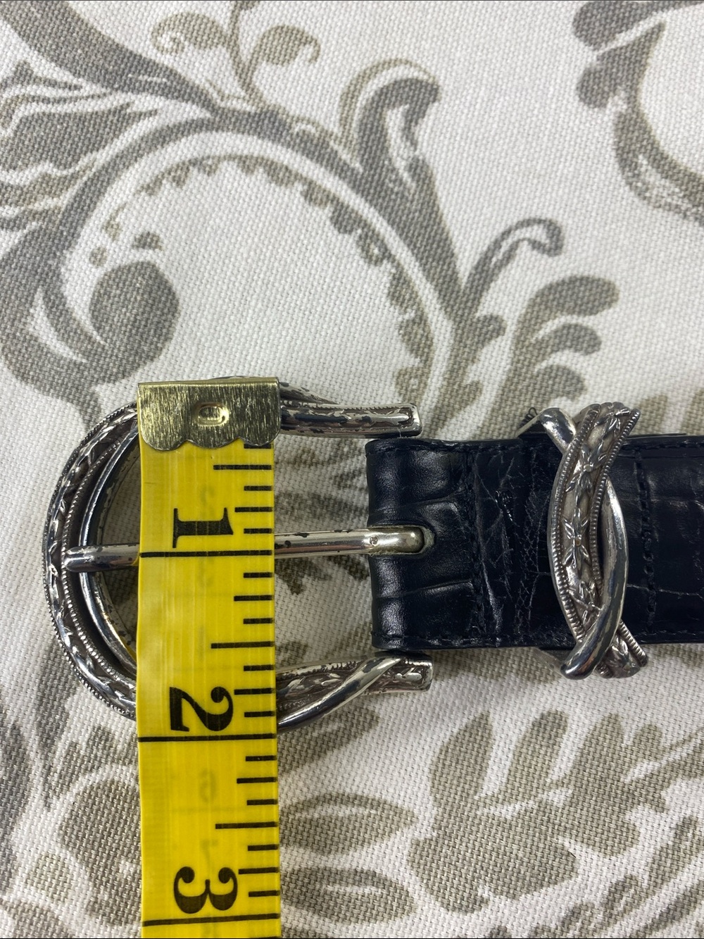 Vintage Brighton belt leather western Black Silver Size ML 32 - Picture 10 of 13